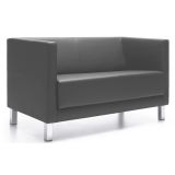Wartesofa CALGARY | 4-Fuß oder Kufengestell | Kunstleder/Echtleder anthrazit
