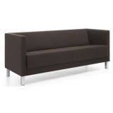 Besuchercouch CALGARY | 4-Fu� oder Kufengestell | Kunstleder/Echtleder dunkelbraun