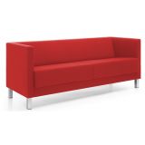 Besuchercouch CALGARY | 4-Fuß oder Kufengestell | Kunstleder/Echtleder rot