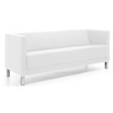 Besuchercouch CALGARY | 4-Fuß oder Kufengestell | Kunstleder/Echtleder weiß