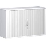 Quer-Rollladenschrank 2 OH STYLE | 120 cm breit | Korpus Wei� | Front Silber
