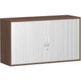Quer-Rollladenschrank 2 OH STYLE | 160 cm breit | Korpus Nussbaum | Front Silber Quer-Rollladenschrank 2 OH STYLE | 160 cm breit | Korpus Nussbaum | Front Silber