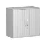 Quer-Rollladenschrank 2 OH STYLE | 80 cm breit | Korpus Hellgrau | Front Silber