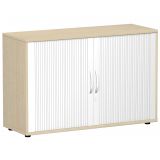 Quer-Rollladenschrank 2 Ordnerh�hen LIFE | Breite 120 cm | Ahorn hell/Silber