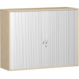 Quer-Rollladenschrank 3 OH STYLE | 160 cm breit | Korpus Ahorn hell | Front Silber
