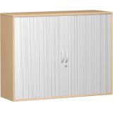 Quer-Rollladenschrank 3 OH STYLE | 160 cm breit | Korpus Buche Natur | Front Silber Quer-Rollladenschrank 3 OH STYLE | 160 cm breit | Korpus Buche Natur | Front Silber