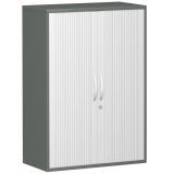 Quer-Rollladenschrank 3 OH STYLE | 80 cm breit | Korpus Graphit | Front Silber