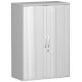 Quer-Rollladenschrank 3 OH STYLE | 80 cm breit | Korpus Hellgrau | Front Silber