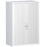 Quer-Rollladenschrank 3 OH STYLE | 80 cm breit | Korpus Weiss | Front Silber