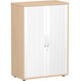 Quer-Rollladenschrank 3 Ordnerh�hen LIFE | Breite 80 cm | Buche Natur/Silber