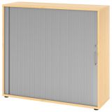 Quer-Rollladenschrank 3 Ordnerh�hen SMART | Breite 120 cm | Ahorn/Silber