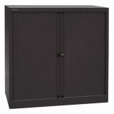 Quer-Rollladenschrank aus Metall 2,5 Ordnerhöhen | 100 cm breit | Schwarz Quer-Rollladenschrank aus Metall 2,5 Ordnerhöhen | 100 cm breit | Schwarz