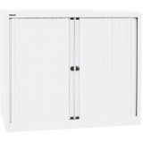 Quer-Rollladenschrank aus Metall 2,5 Ordnerhöhen | 120 cm breit | Weiß Quer-Rollladenschrank aus Metall 2,5 Ordnerhöhen | 120 cm breit | Weiß