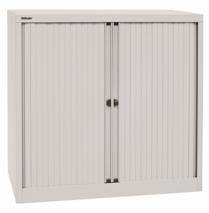 Schrank mit Rolladen aus Metall | 2,5 Ordnerhöhen | Breite 100 cm