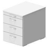 Rollcontainer STYLE | 60 cm tief | mit 3 Sch�ben + Utensilienauszug | Wei�