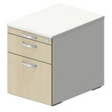 Rollcontainer STYLE | 60 cm tief | mit H�ngeregistratur + Utensilienauszug | Wei�/Ahorn hell