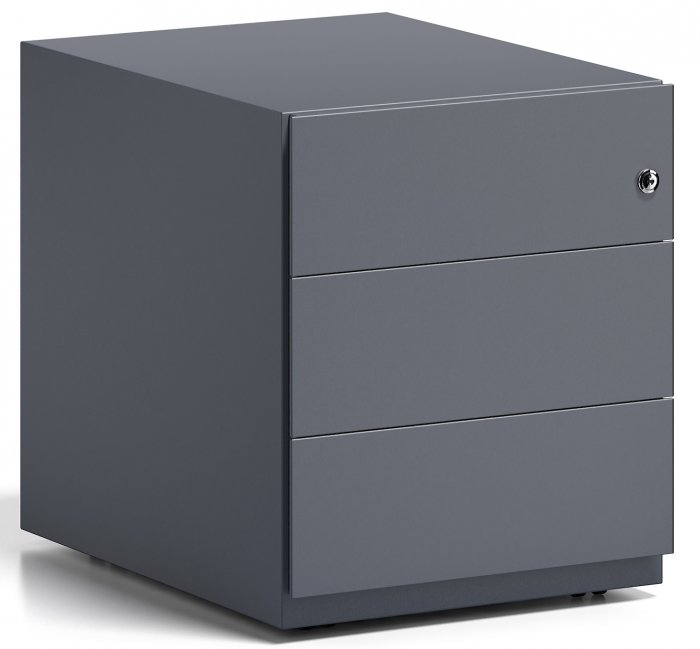 Rollcontainer aus Stahl mit 3 Universal Schubladen| verdeckte