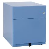 Rollcontainer aus Metall | mit Schublade + H�ngergistraturauszug | Hellblau