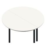 S�ulentisch Rundtisch LIFE | � 160 cm | Rundf��e anthrazit | Platte Wei�