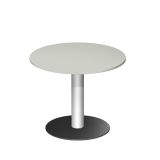 S�ulentisch Rundtisch LIFE | � 90 cm | Gestell silber | Platte Hellgrau