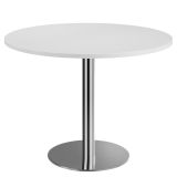 S�ulentisch Rundtisch @classic | � 100 cm | Gestell chrom | Platte Lichtgrau