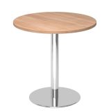 S�ulentisch Rundtisch @classic | � 80 cm | Gestell chrom | Platte Eiche