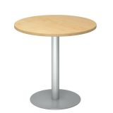 S�ulentisch Rundtisch @classic | � 80 cm | Gestell silber | Platte Ahorn