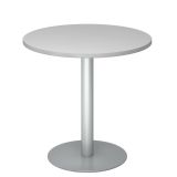 S�ulentisch Rundtisch @classic | � 80 cm | Gestell silber | Platte Lichtgrau