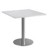 S�ulentisch @classic | 80 x 80 cm | Gestell chrom | Platte Wei� classic