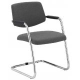 Besucherstuhl TEAM | Freischwinger chrom | Stoff Steel Grey