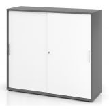 Schiebetürenschrank 3 Ordnerhöhen SMART | Breite 120 cm | Graphit/Weiss Schiebetürenschrank 3 Ordnerhöhen SMART | Breite 120 cm | Graphit/Weiss