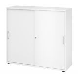 Schiebet�renschrank 3 Ordnerh�hen SMART | Breite 120 cm | Weiss classic