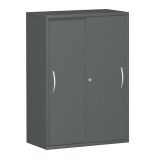 Schiebetürenschrank 3 Ordnerhöhen STYLE | Breite 80 cm | Graphit Schiebetürenschrank 3 Ordnerhöhen STYLE | Breite 80 cm | Graphit