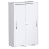 Schiebetürenschrank 4 Ordnerhöhen STYLE | Breite 80 cm | Weiß Schiebetürenschrank 4 Ordnerhöhen STYLE | Breite 80 cm | Weiß