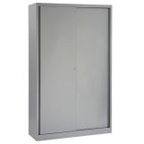 Schiebetürenschrank aus Metall 5 Ordnerhöhen | 120 cm breit | Silber Schiebetürenschrank aus Metall 5 Ordnerhöhen | 120 cm breit | Silber