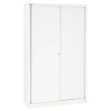 Schiebetürenschrank aus Metall 5 Ordnerhöhen | 120 cm breit | Weiß Schiebetürenschrank aus Metall 5 Ordnerhöhen | 120 cm breit | Weiß