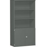 Schrankregal 5 OH STYLE | mit 2 OH T�ren | 100 cm breit | Graphit
