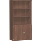 Schrankregal 5 OH STYLE | mit 2 OH T�ren | 100 cm breit | Nussbaum
