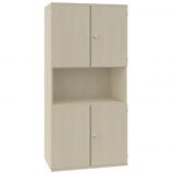 Schrankregal 5 OH STYLE | mit 2x2 OH T�ren | 100 cm breit | Ahorn hell