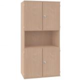 Schrankregal 5 OH STYLE | mit 2x2 OH T�ren | 100 cm breit | Buche Natur