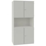 Schrankregal 5 OH STYLE | mit 2x2 OH T�ren | 100 cm breit | Hellgrau