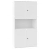 Schrankregal 5 OH STYLE | mit 2x2 OH T�ren | 100 cm breit | Weiss