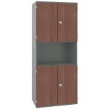 Schrankregal 5 OH STYLE | mit 2x2 OH T�ren | 80 cm breit | Graphit/Nussbaum