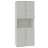Schrankregal 5 OH STYLE | mit 2x2 OH T�ren | 80 cm breit | Hellgrau