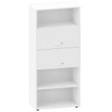 Schrankregal 5 Ordnerh�hen LIFE | 2 H�ngeregisterausz�ge | 80 cm breit | Weiss