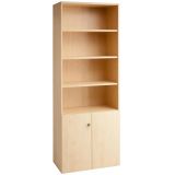 Schrankregal 6 OH COMFORT mit 2 OH T�ren | Korpus Ahorn | Front Ahorn