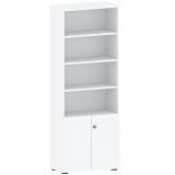 Schrankregal 6 OH COMFORT mit 2 OH T�ren | Korpus Wei� classic | Front Wei� classic