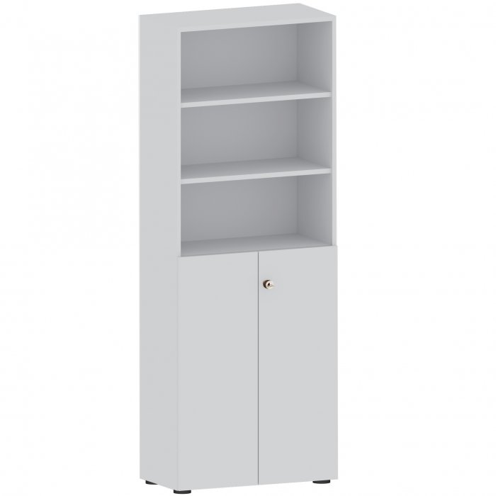 Schrankregal mit 3 OH Türen 6 Ordnerhöhen | Breite 80 cm