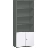 Schrankregal 6 OH STYLE | mit 2 OH T�ren | 100 cm breit | Graphit/Weiss