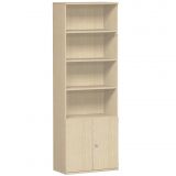 Schrankregal 6 OH STYLE | mit 2 OH T�ren | 80 cm breit | Ahorn hell